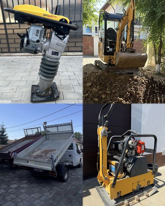 Închiriez / Execut lucrări cu mini excavator,Transport Basculabil