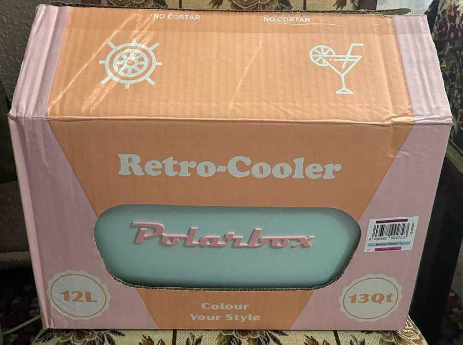 Cooler Retro Polarbox Nou, 12L - Perfect pentru Picnic/Plaja/Camping!