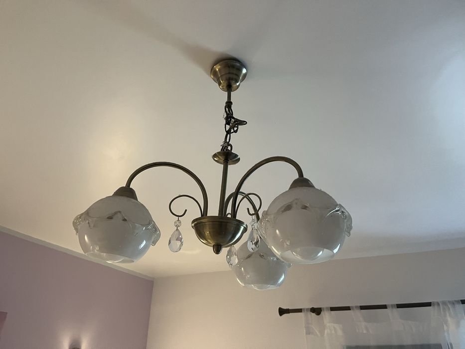 Set lustra + 2 aplici bronz