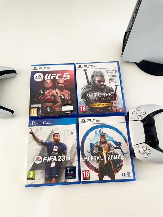 PlayStation 5 с дисководом + 4 контроллера DualSense 5 + диски