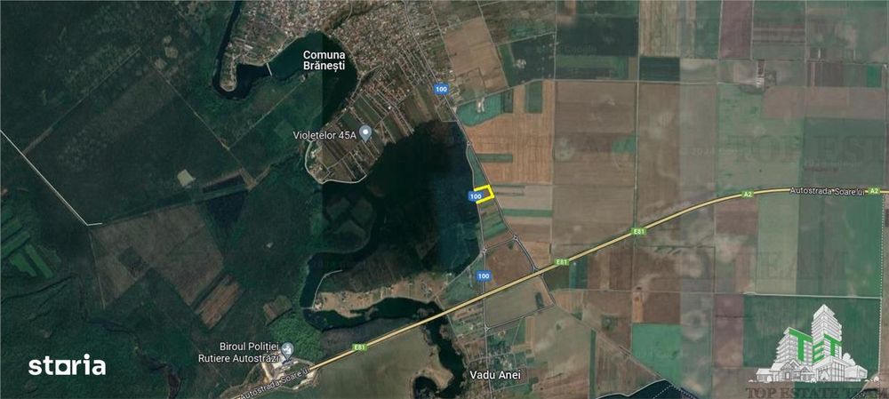 Teren de vanzare Branesti, iesire la Autostrada Soarelui