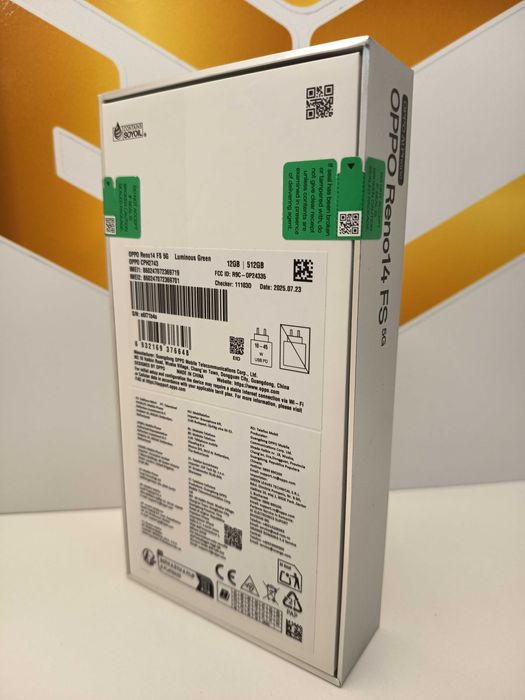 Oppo Reno 14 FS 5G Luminous Green/12GB RAM/512GB/Produs Sigilat ID9589