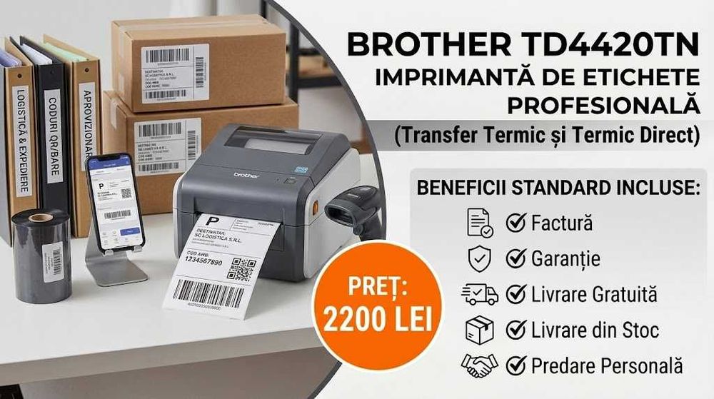 Brother TD-4420TN Thermal Transfer - Factură, Garanție, Stoc