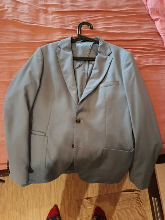 Костюм Теодор, спортноелегантен, обличан 1 път, за мъж ръст 180-190 см