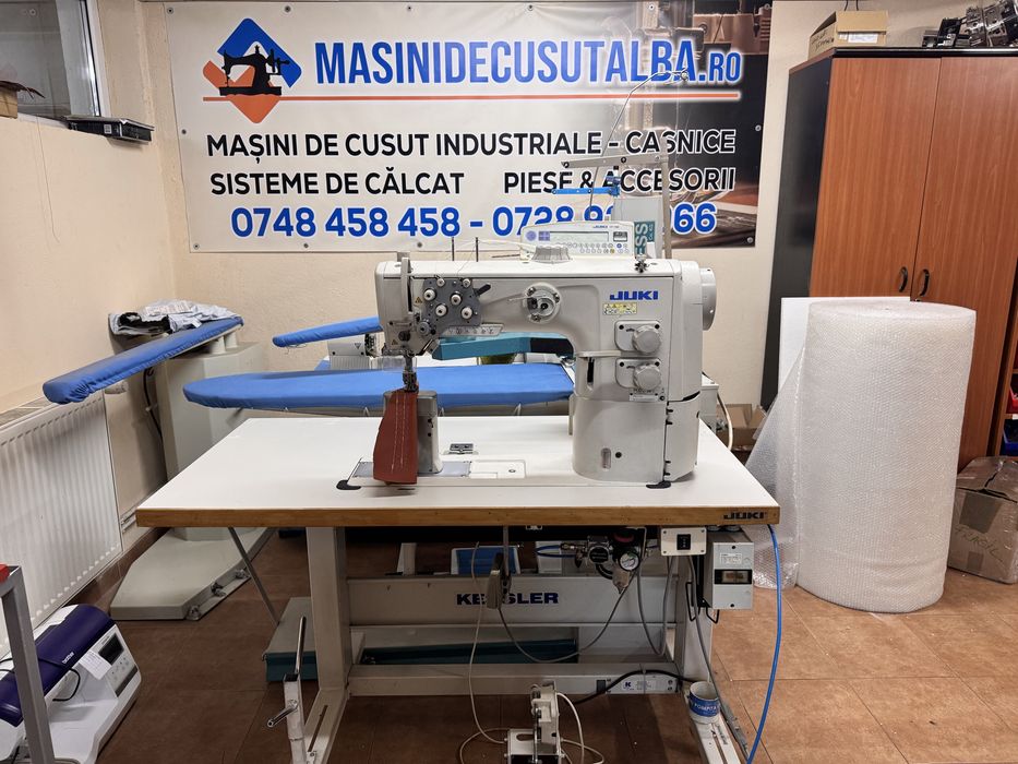 Masina de cusut cu triplu tr coloana 2 ace Juki PLC 2760 full automata