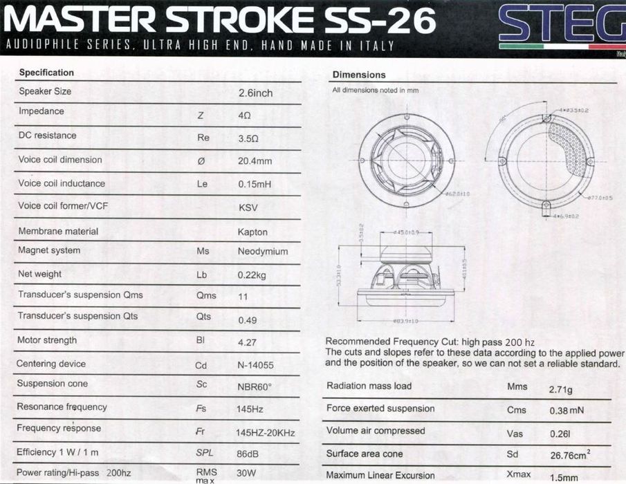 Под заказ!!! Steg SS652C
