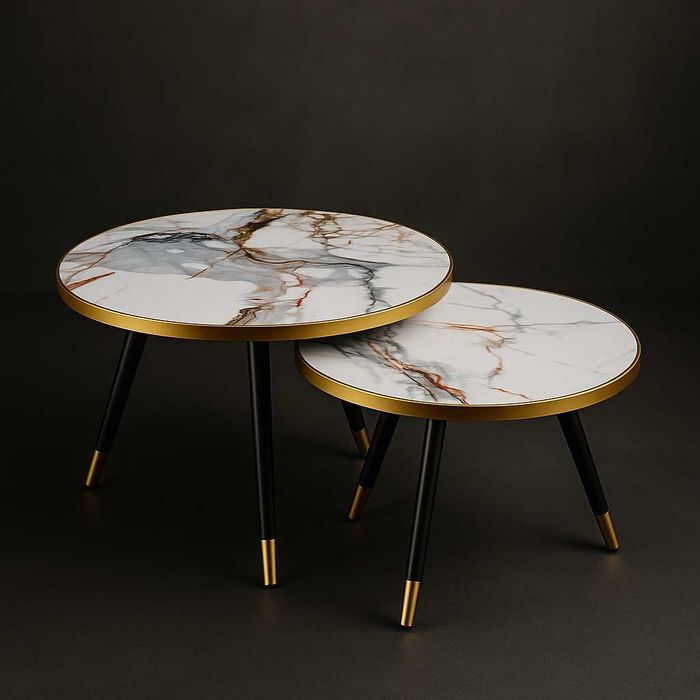 Журнальный столик 2в1 Elton с мраморным дизайном MDF