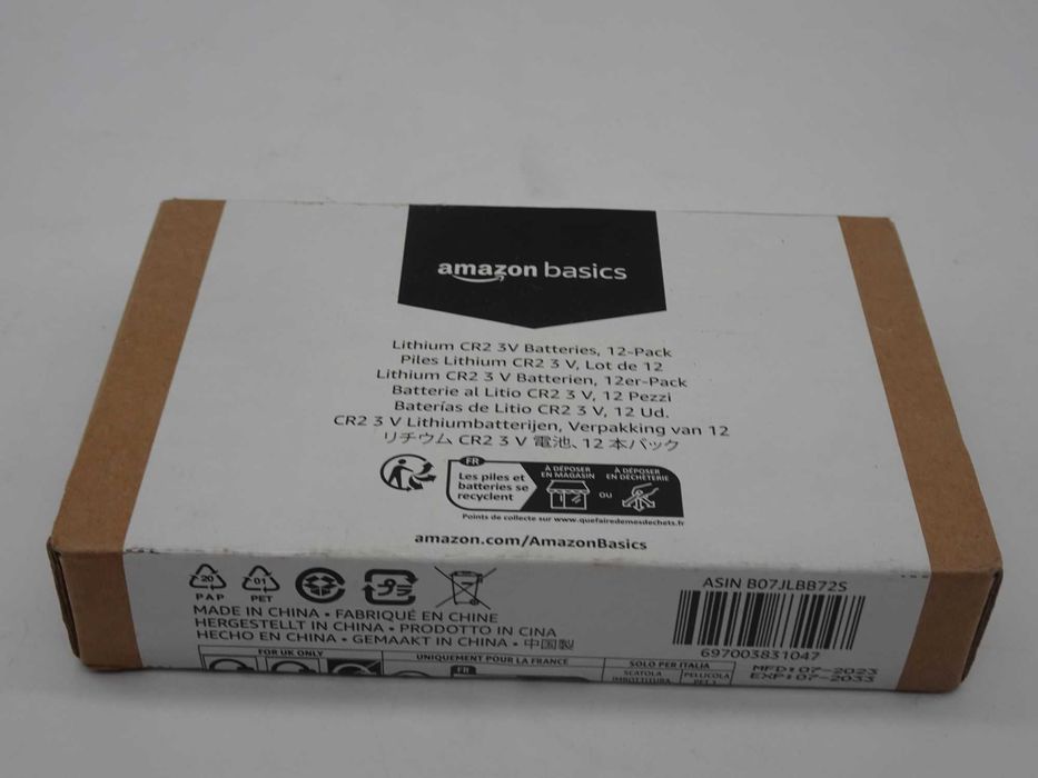 Set 12 baterii foto Litiu CR2 Amazon Basics, 3V, 800 mAh