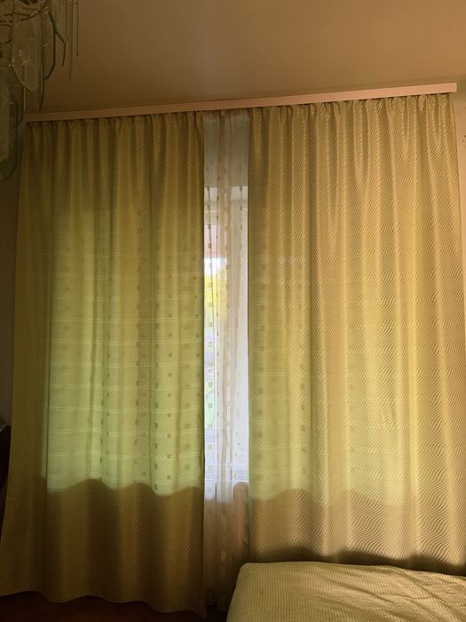 Draperii verde deschis plus perdele cadou