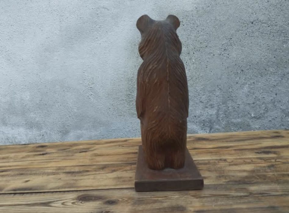 Стара ръчно изработена статуетка / дърворезба на мечка
