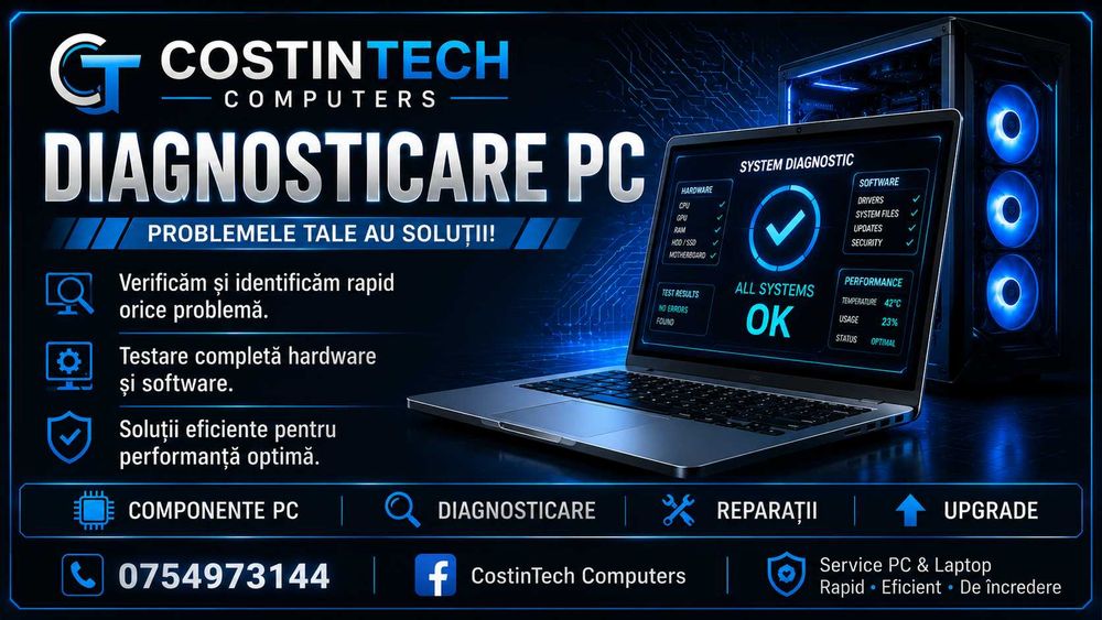 Service PC & Laptop | Instalare Windows | Curățare | Diagnosticare | Reparații Calculatoare