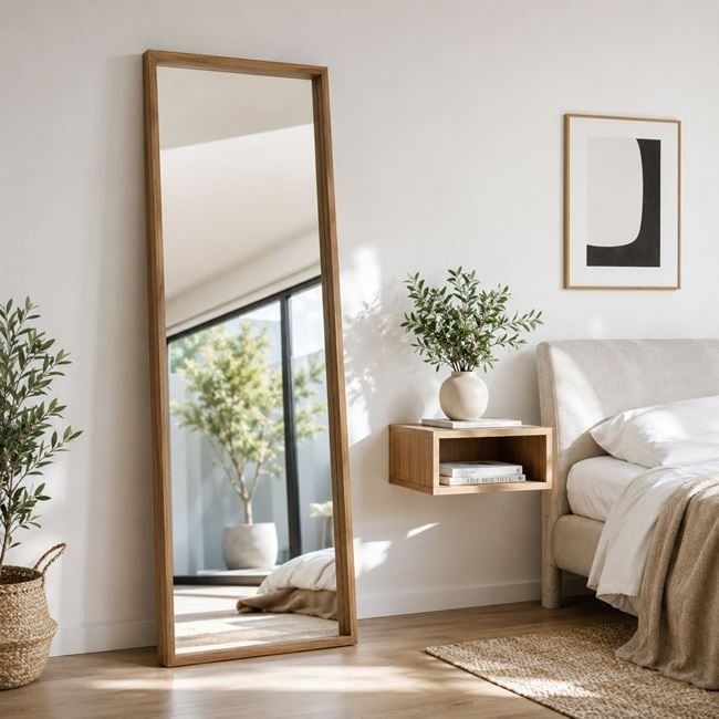 165см! Голямо огледало с дървена рамка от дъб