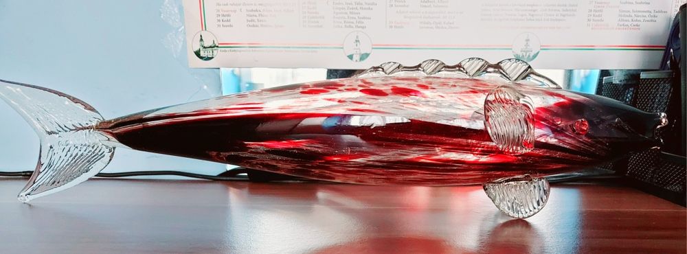 Bibelou pește din sticlă 45 cm