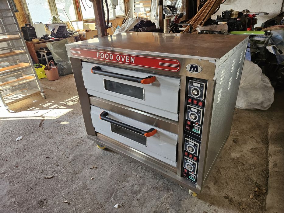 Фурна Печка за Закуски Пици Хляб със шамотни плочи отдолу Трифазна 2-к