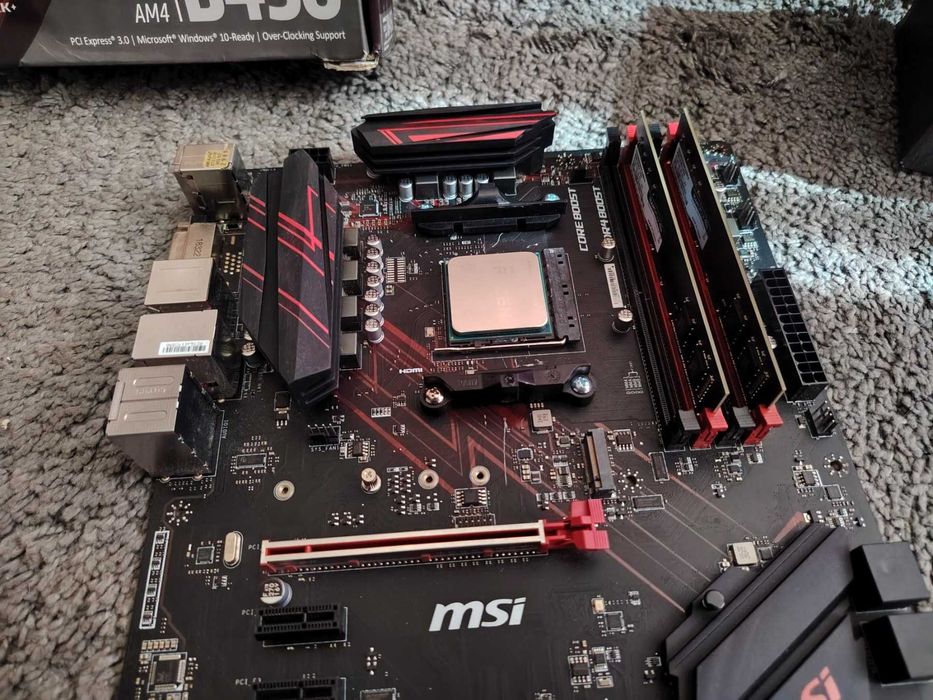 MSI B450 Gaming Plus + AMD Ryzen 7 2700X 8-Core 4,3GHz + 16GB RAM 3200Mhz + Охладител