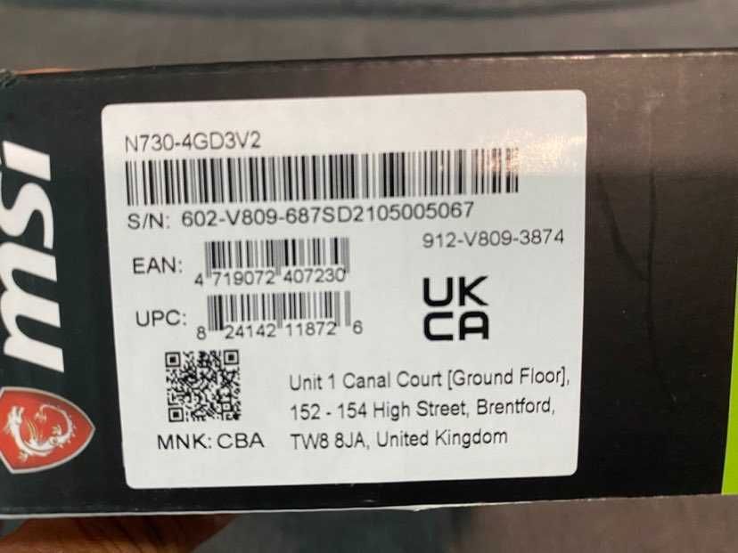 Видео карта MSI GeForce GT 730 4GB