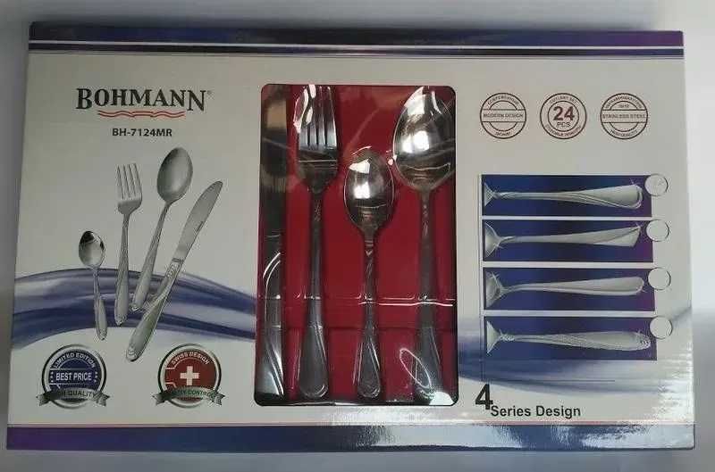 Прибори за хранене 24части в кутия Bohmann, BH 7124,Неръждаема стомана
