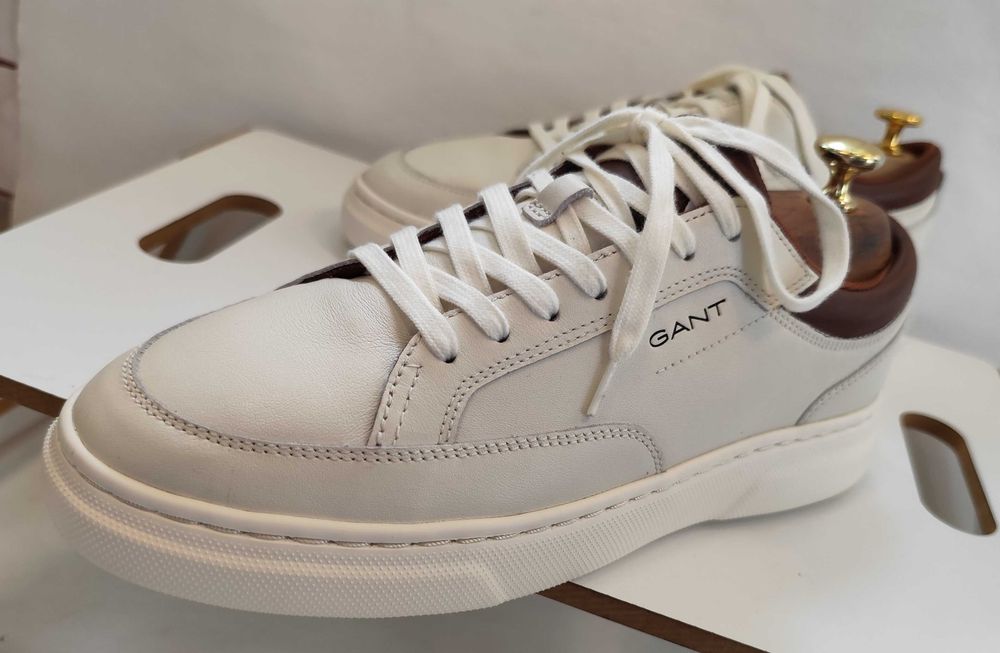 Pantofi sport casual 41 premium GANT NOI piele naturala moale alb
