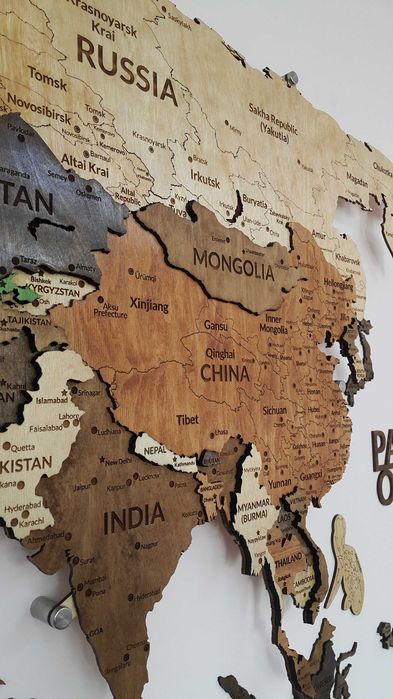 3D Yog‘och Dunyo Xaritalari, 3d karta mira, 3д карта мира