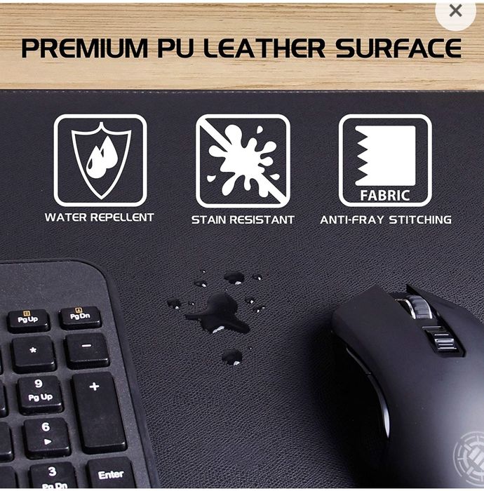 Mouse Pad albastru închis gaming ENHANCE  Faux Leather Premium
