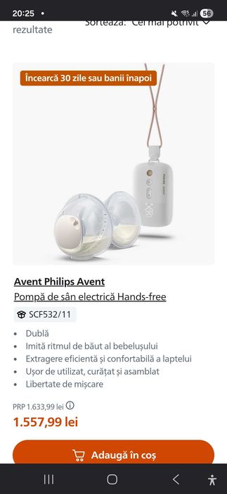 Philips Avent pompa san dubla hands free