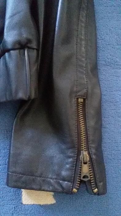 Оригинално късо кожено тъмно-кафяво дамско яке GAP