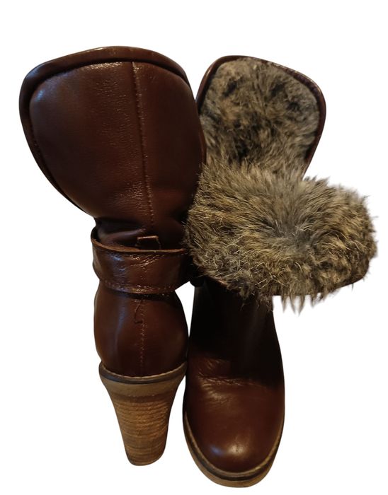 Зимни ботуши от естествена кожа