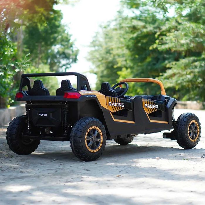 UTV electric cu 4 locuri, Kinderauto Racing 4x 150W 24V 14Ah gold