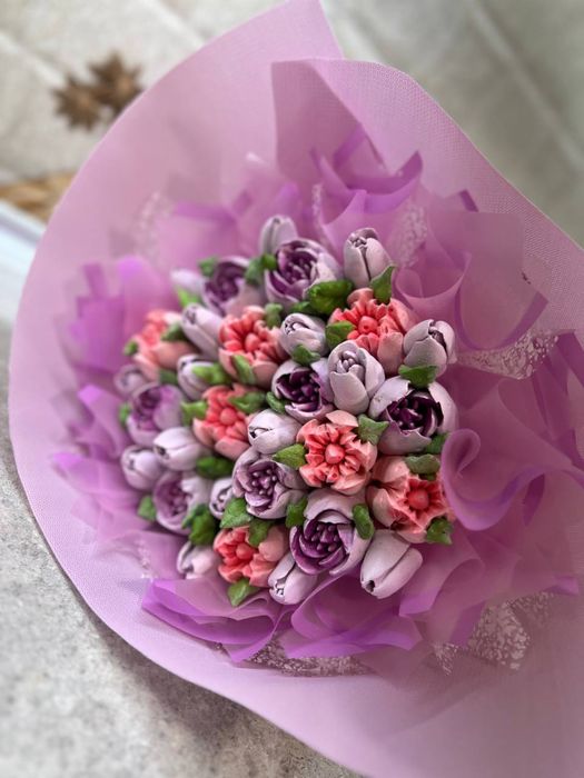 Зефирные цветы из натуральных ингридиентов