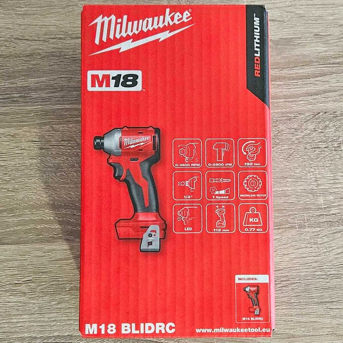 Нов ударен гайковерт Milwaukee M18 BLIDRC-0 18V 190 Nm, безчетков Impact, без батерия и зарядно