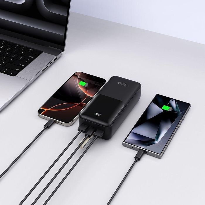 Допълнителна батерия tech-protect pb03 power bank 30000mah 22.5w черна