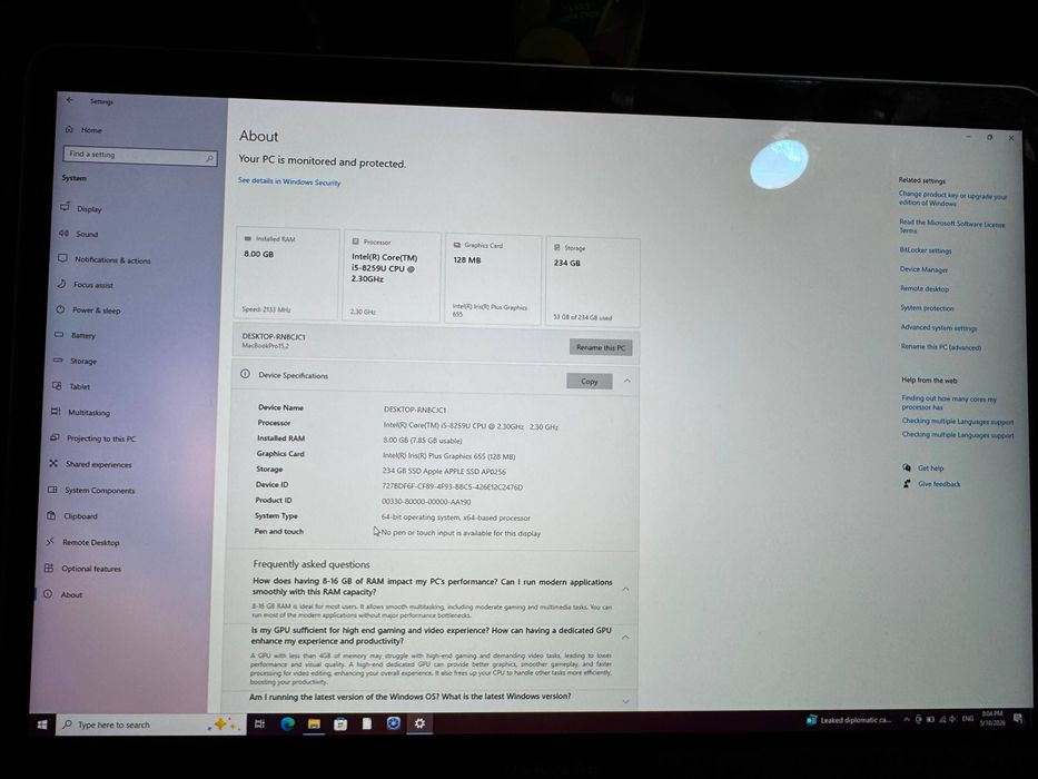 MacBook Pro + Windows