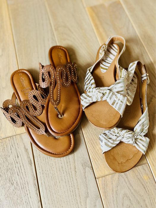 Нови женски кожени сандали СейнтОливър (38) и КафеНоар (39)