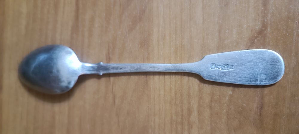 Чайная серебряная ложка 84 пробы 1896 года