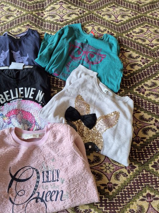 Блузки с дълъг ръкав и клинчета 128-134 см.