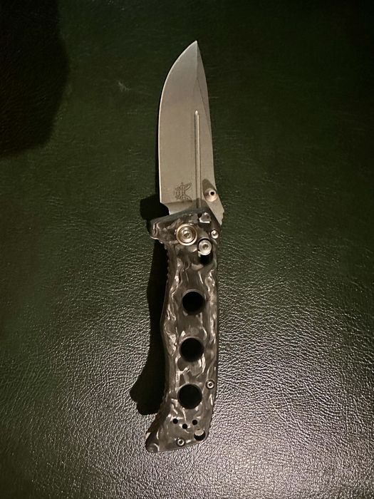 Bechmade Mini Adamas Marbled Carbon Fiber DROP-POINT