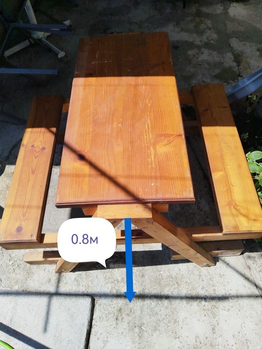 Градинска пейка с маса за отдих