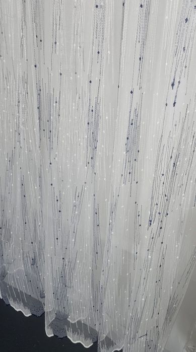 3 metri de perdea turcoaz + 3 metri de perdea liniuțe albastre