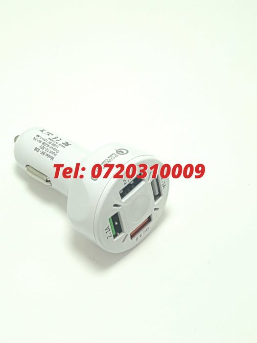 Incarcator Universal Masina Auto 4 Porturi Bricheta Usb Qc Fastcharge