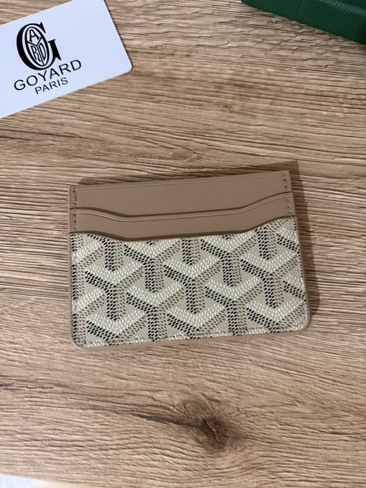 Goyard card holder beige