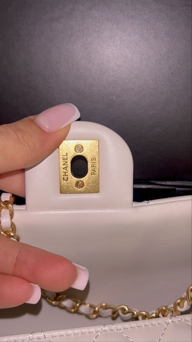 Chanel Pearl Crush single flap white bag pe stoc