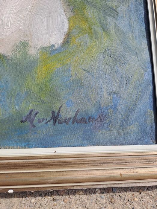 tablou pictura pe panza  58/76 cm semnat M Neuhaus