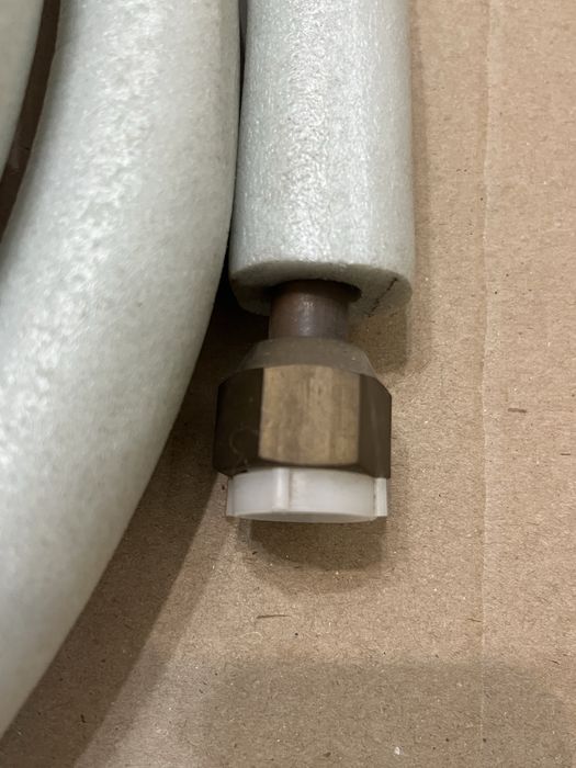 Kit țevi cupru izolate pentru aer condiționat 3 m – 1/4” + 3/8” – NOI – cu flanșe din fabrică