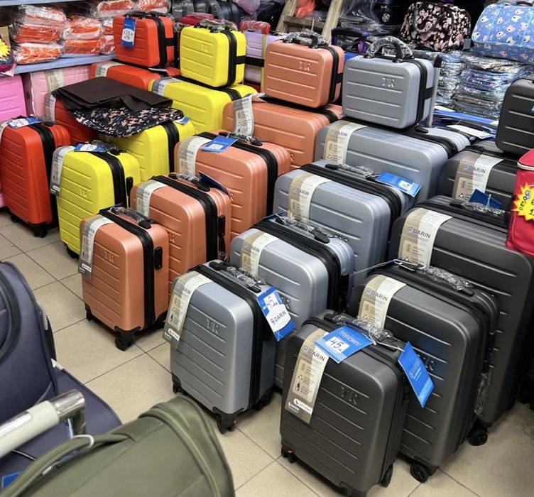 пътнически куфар+разширител 5см 5бр ABS удароустойчив 4 колела 360°