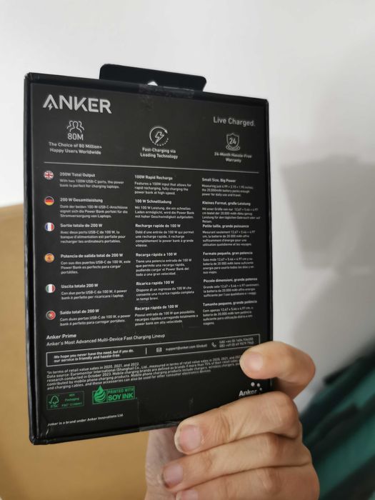 Acumulator extern Anker, 20.000mAh, 200W - cu garantie