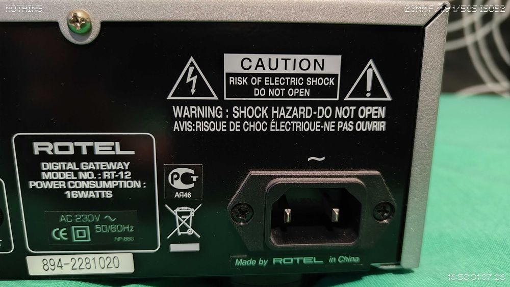 Rotel rt-12 network player, FM/DAB+