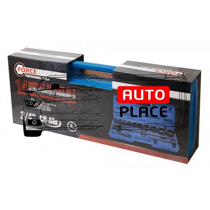 Усилено гедоре с ударни вложки 3/4″ 14 части ForceKraft