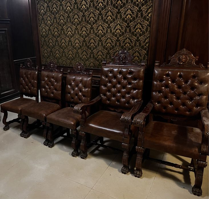 Стулья дерево и кожа