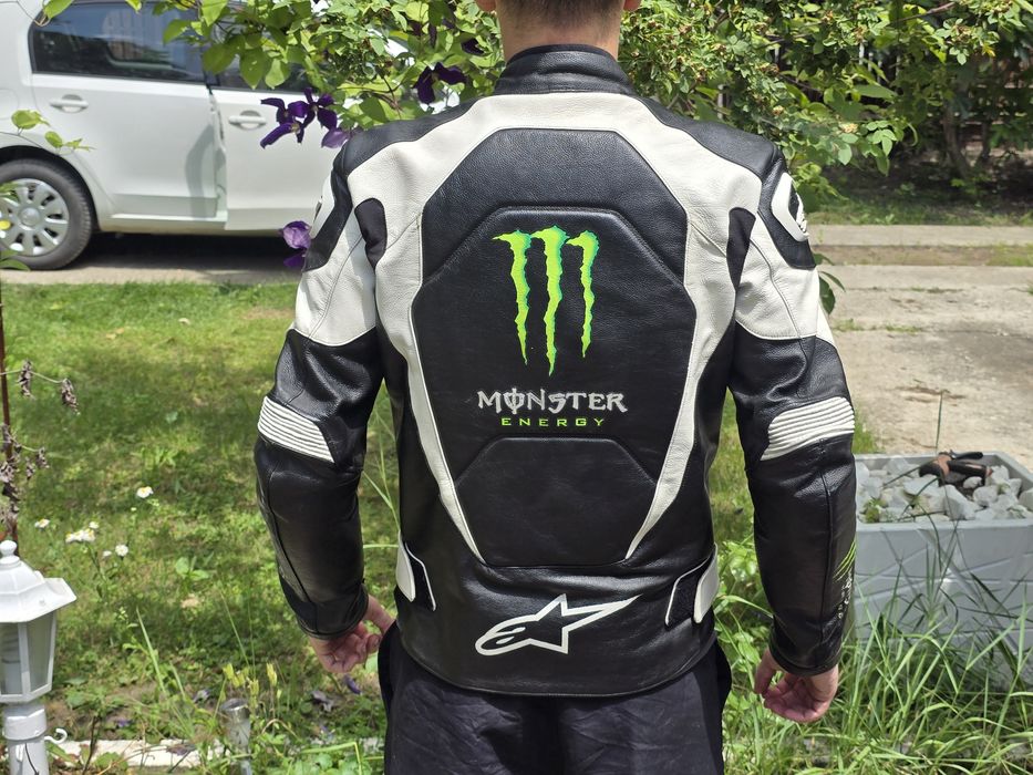 Geaca moto piele ALPINESTARS 50 M monster energy