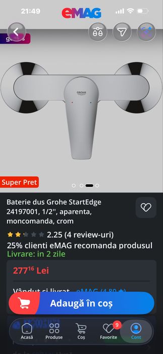 Baterie Grohe startedge  nouă !